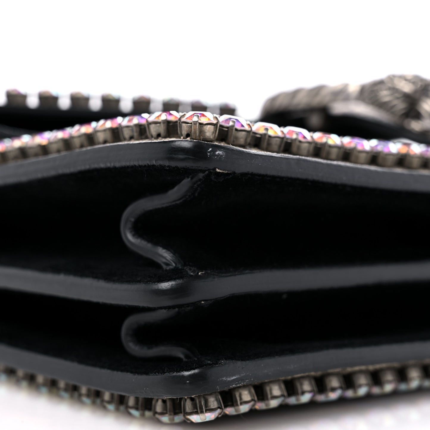 GG Supreme Monogram Crystal Medium Dionysus Shoulder Bag Black