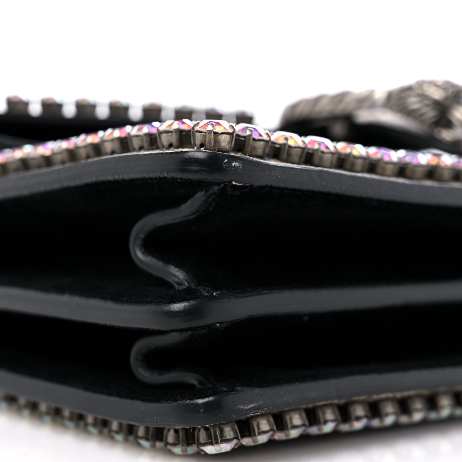Gucci GG Supreme Monogram Crystal Medium Dionysus Shoulder Bag Black 8 of 11