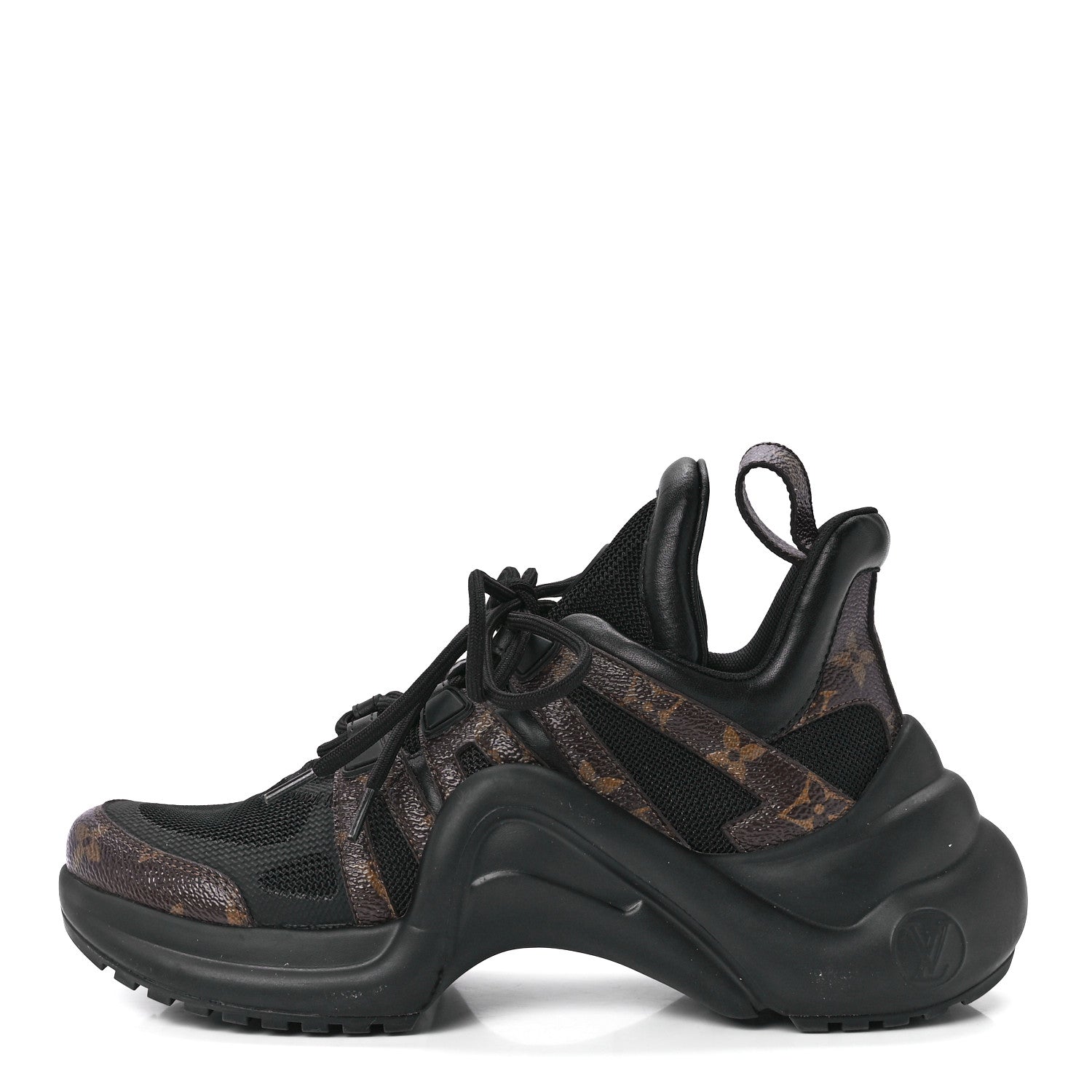 Louis Vuitton Calfskin Patent Monogram LV Archlight Sneakers 38 Black 1 of 8