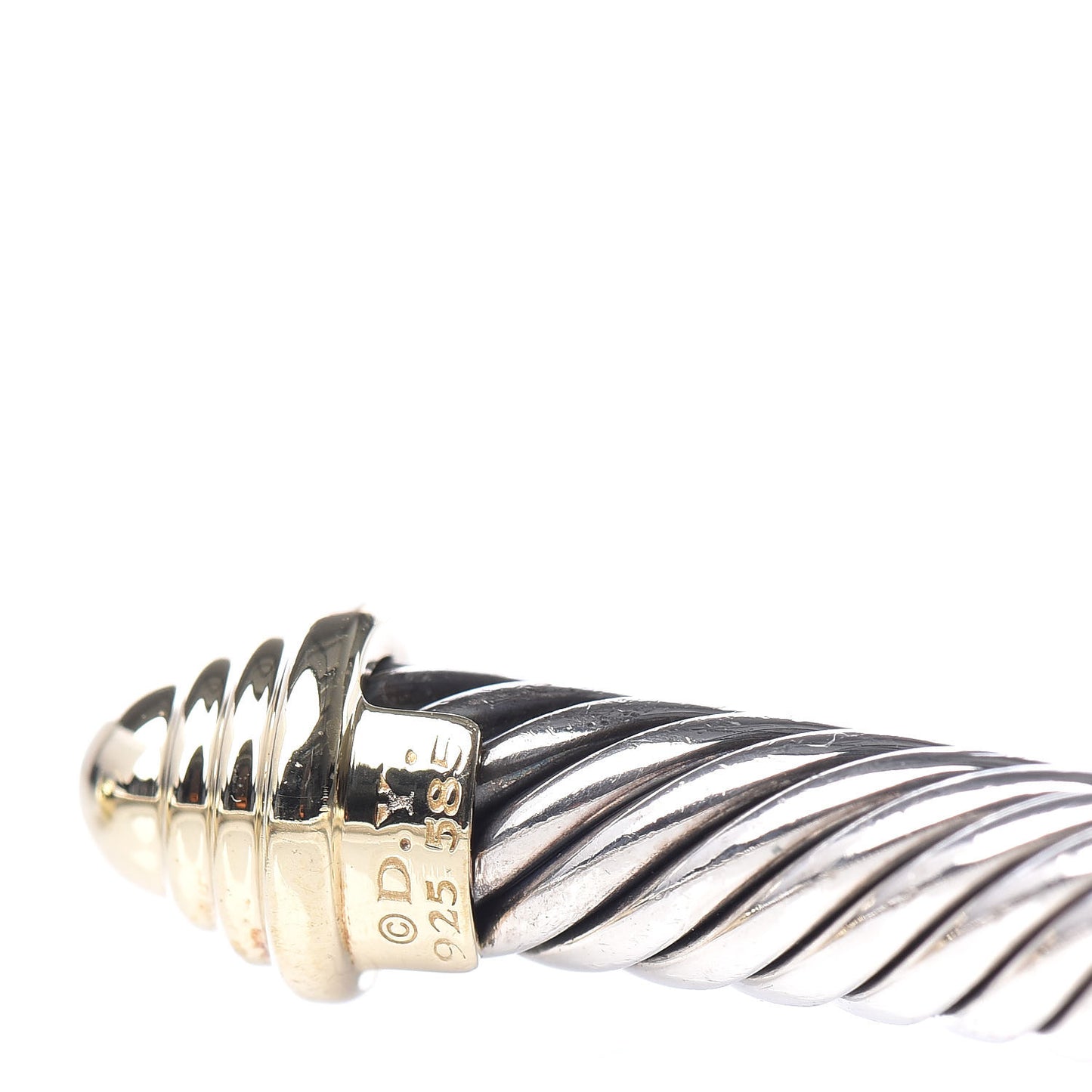 Sterling Silver 14K Yellow Gold 5mm Cable Classics Bracelet