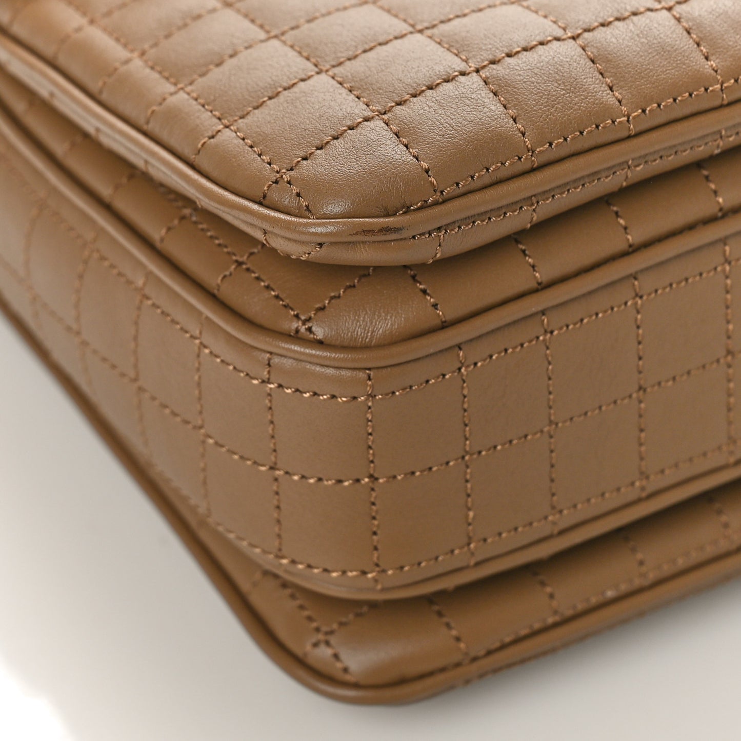 Calfskin Quilted Medium C Bag Beige