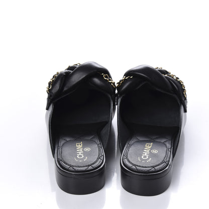 Chanel Lambskin Chain Braided Mules 40 Black 6 of 9