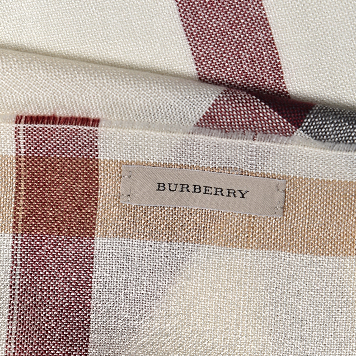 Burberry Cashmere Silk House Check Scarf Ivory 5 of 6