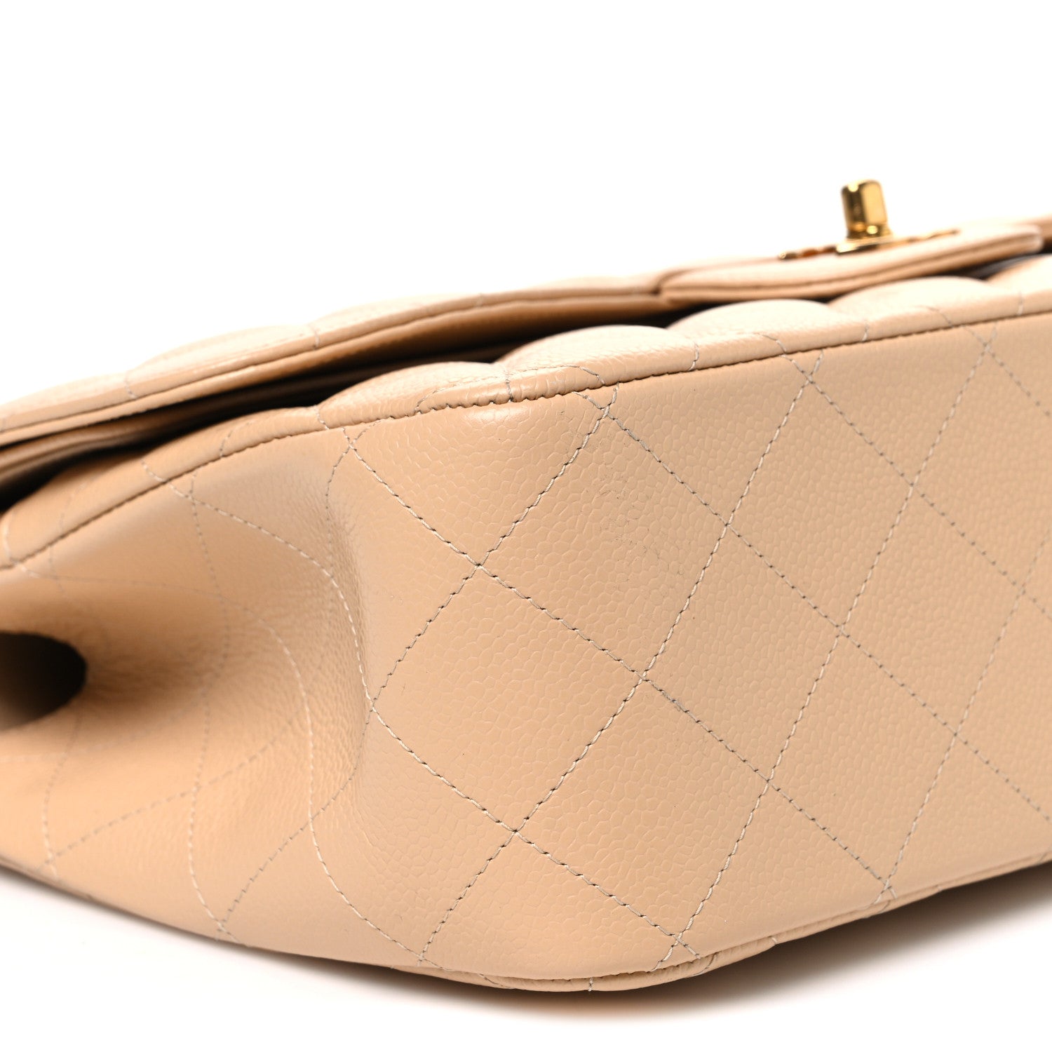 Chanel Caviar Quilted Jumbo Double Flap Beige 9 of 10