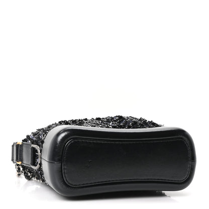 Chanel Sequin Calfskin Small Gabrielle Hobo Black Silver 4 of 10