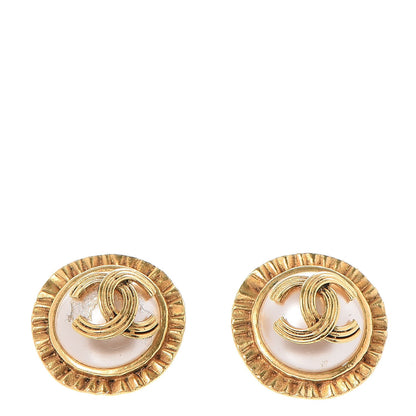 Chanel Pearl CC Clip On Earrings Gold 1 of 12