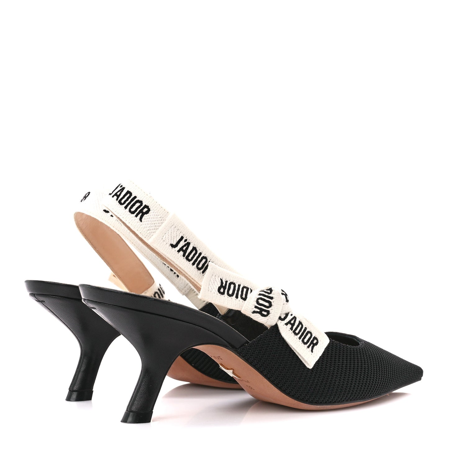 Technical Canvas Ribbon J Adior Slingback 65mm Pumps 36 Black
