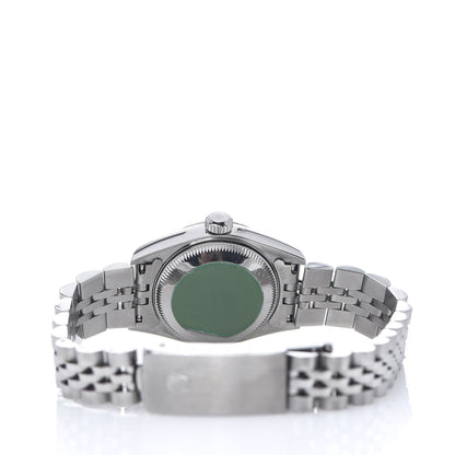 Rolex Stainless Steel 18K White Gold Diamond 26mm Oyster Perpetual Datejust Watch Black 69174 3 of 5
