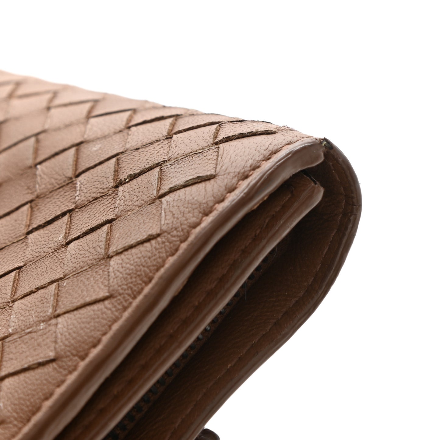 Nappa Intrecciato Continental Flap Wallet Brown