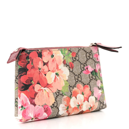 Gucci GG Supreme Monogram Blooms Pouch Beige Multicolor Dry Rose 3 of 9