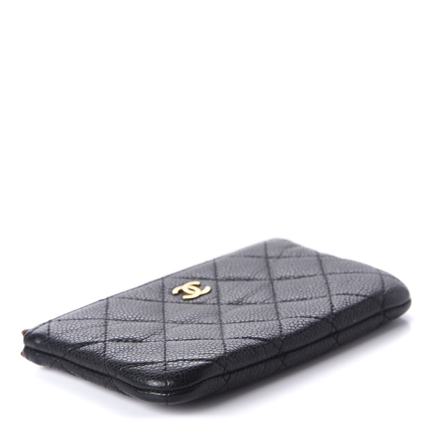 Caviar Quilted Small Cosmetic Case Black