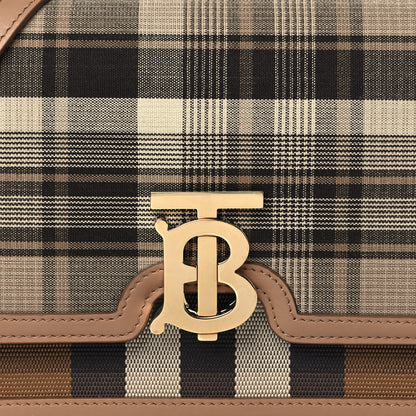Burberry Calfskin Tartan Print Small TB Bag Light Fawn 8 of 11