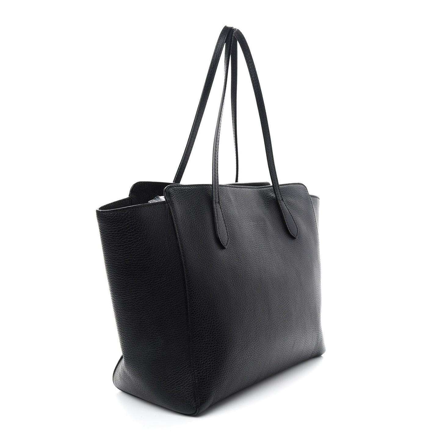 Pebbled Calfskin Medium Swing Tote Black