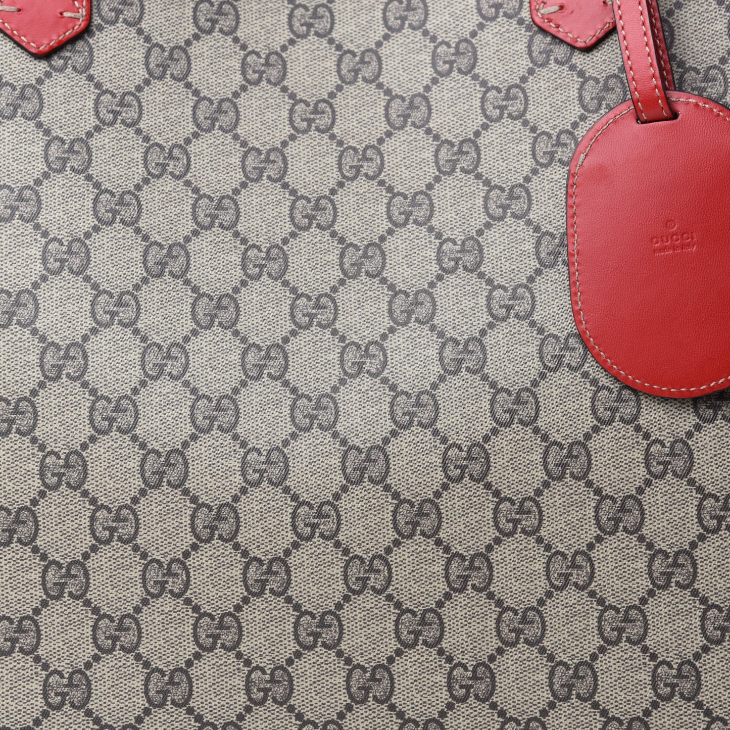 GG Supreme Monogram Large Reversible Tote Beige Red