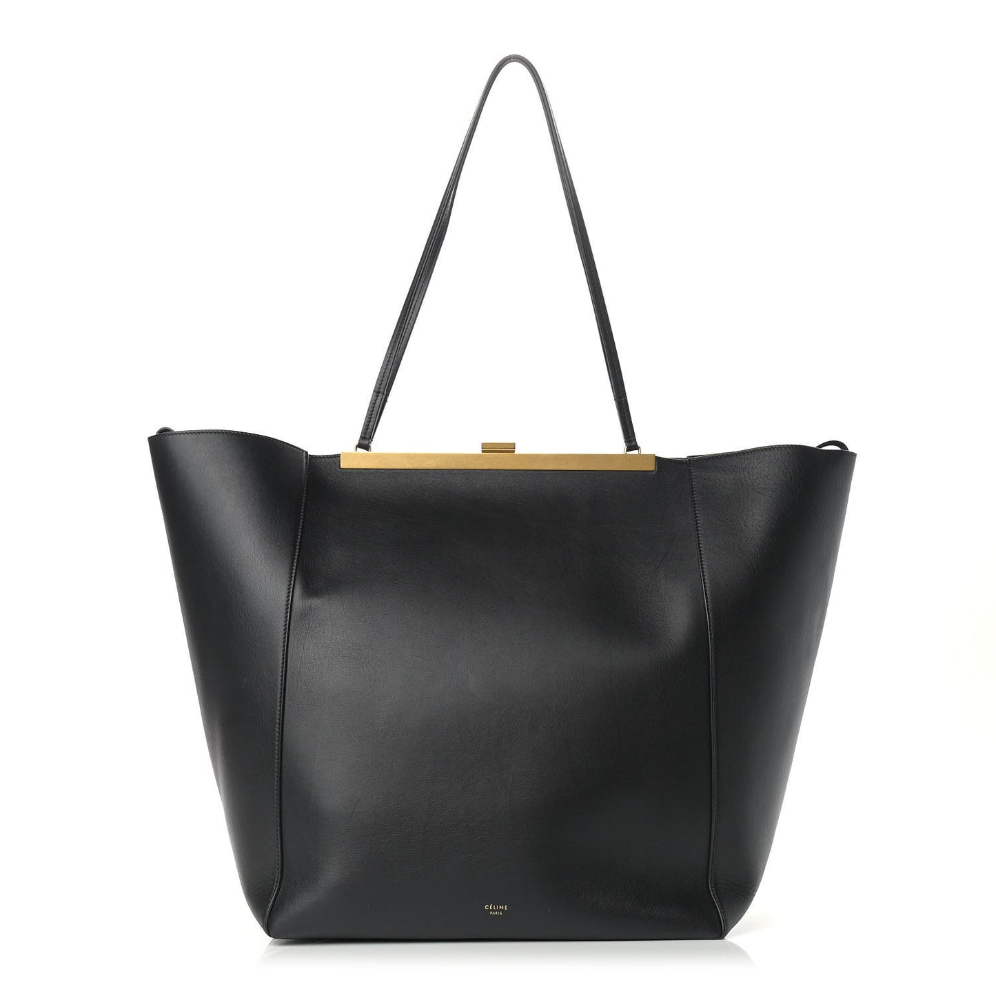 Calfskin Large Clasp Cabas Black