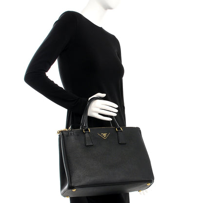 Prada Saffiano Medium Galleria Double Zip Tote Black 3 of 11
