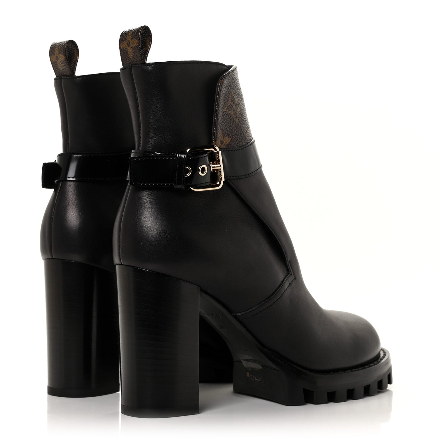 Calfskin Monogram Star Trail Ankle Boots 39 Black