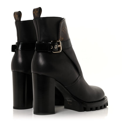 Louis Vuitton Calfskin Monogram Star Trail Ankle Boots 39 Black 4 of 6