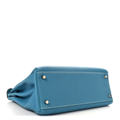 Hermes Togo Kelly Retourne 32 Bleu Jean 4 of 13