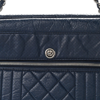 Chanel Calfskin Perforated Large 50's Satchel Marine Fonce 13 of 13