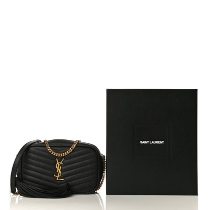 Saint Laurent Grain De Poudre Matelasse Monogram Mini Lou Camera Bag Black 12 of 12