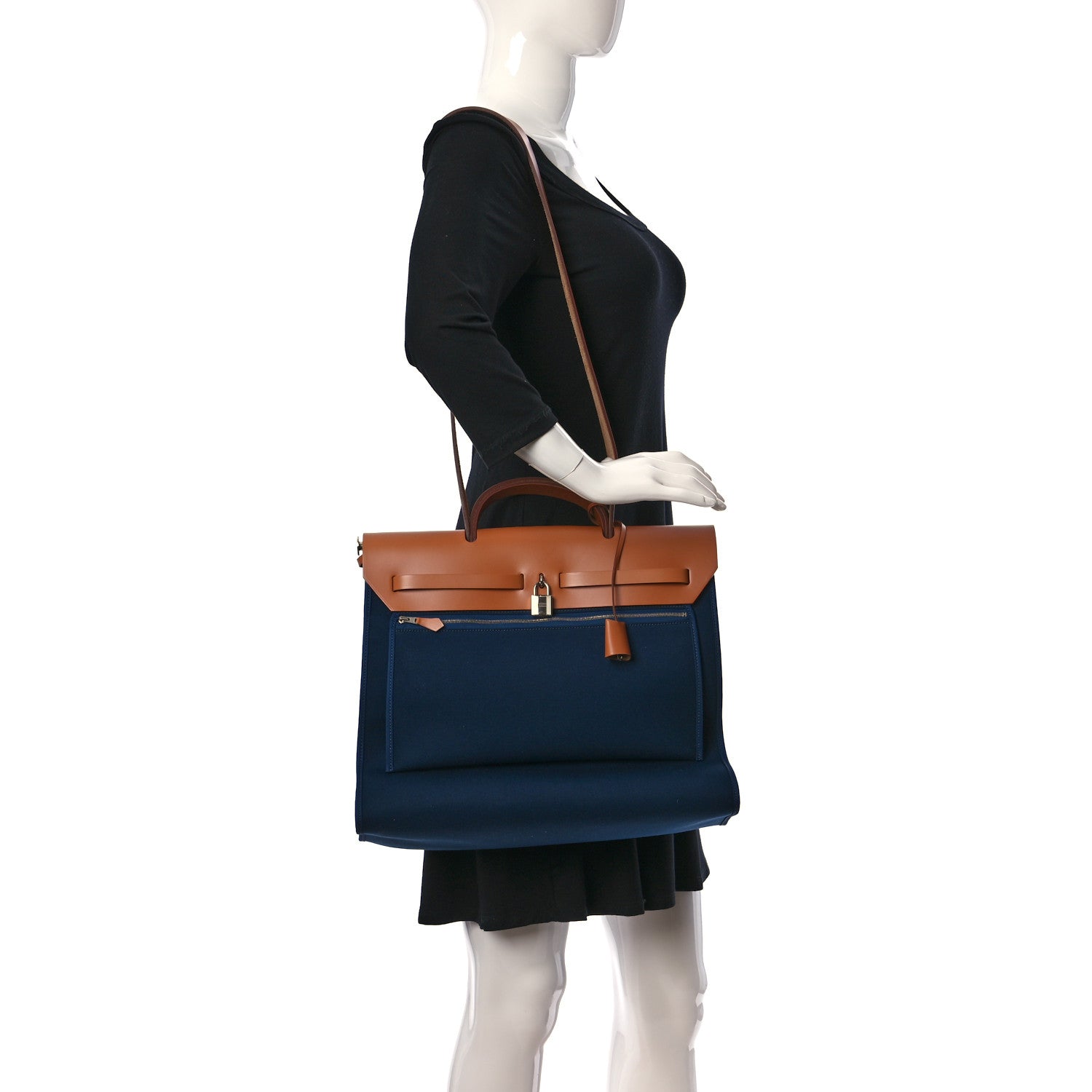 Hermes Vache Hunter Toile Officier Herbag Zip 39 MM Bleu Marine 2 of 10