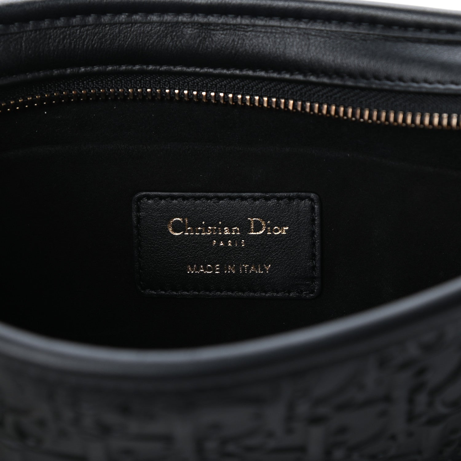 Christian Dior Calfskin Embossed Oblique Diorquake Clutch Black 6 of 8