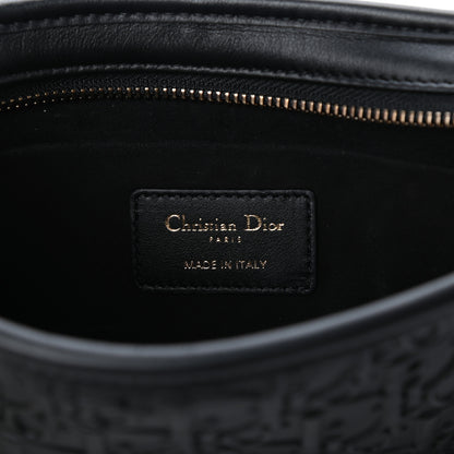 Christian Dior Calfskin Embossed Oblique Diorquake Clutch Black 6 of 8