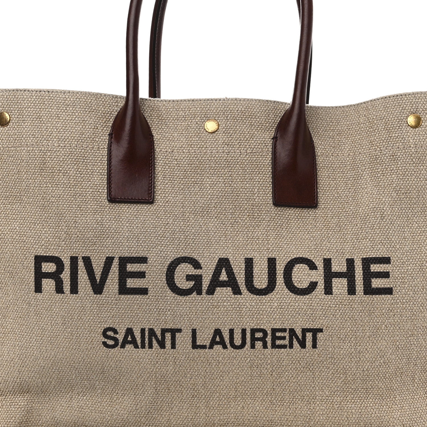 Saint Laurent Linen Calfskin Rive Gauche Tote Natural 8 of 12