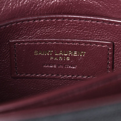 Saint Laurent Grain de Poudre Mini Classic Monogram Cassandra Top Handle Black Rouge Legion 5 of 8