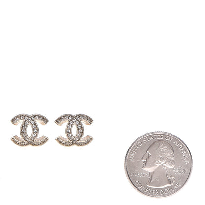 Chanel Crystal CC Earrings Gold 2 of 7