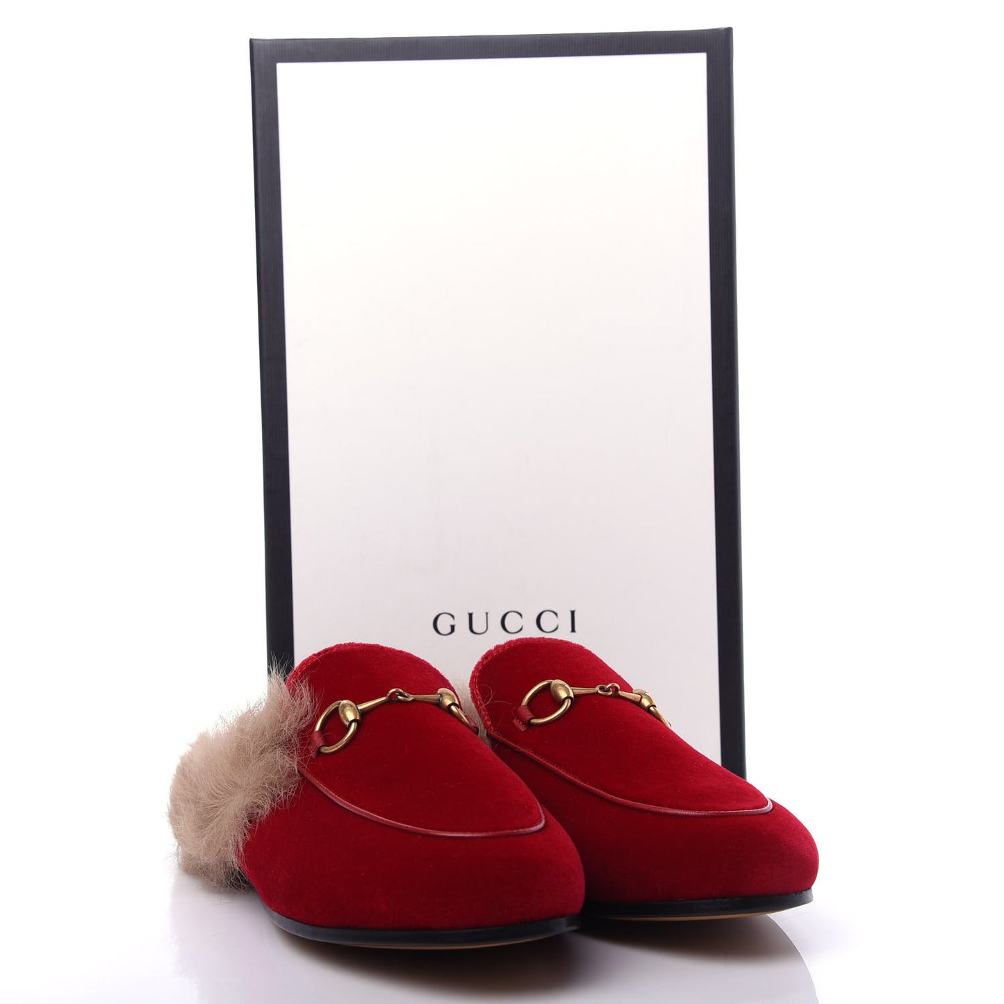 Velvet Fur Womens Princetown Slippers 37 Hibiscus Red