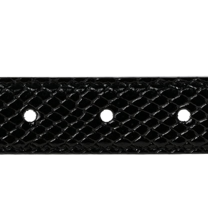 Celine Snakeskin Crocodile Embossed Calfskin Reversible Medium 25mm Triomphe Belt 80 32 Black 3 of 6