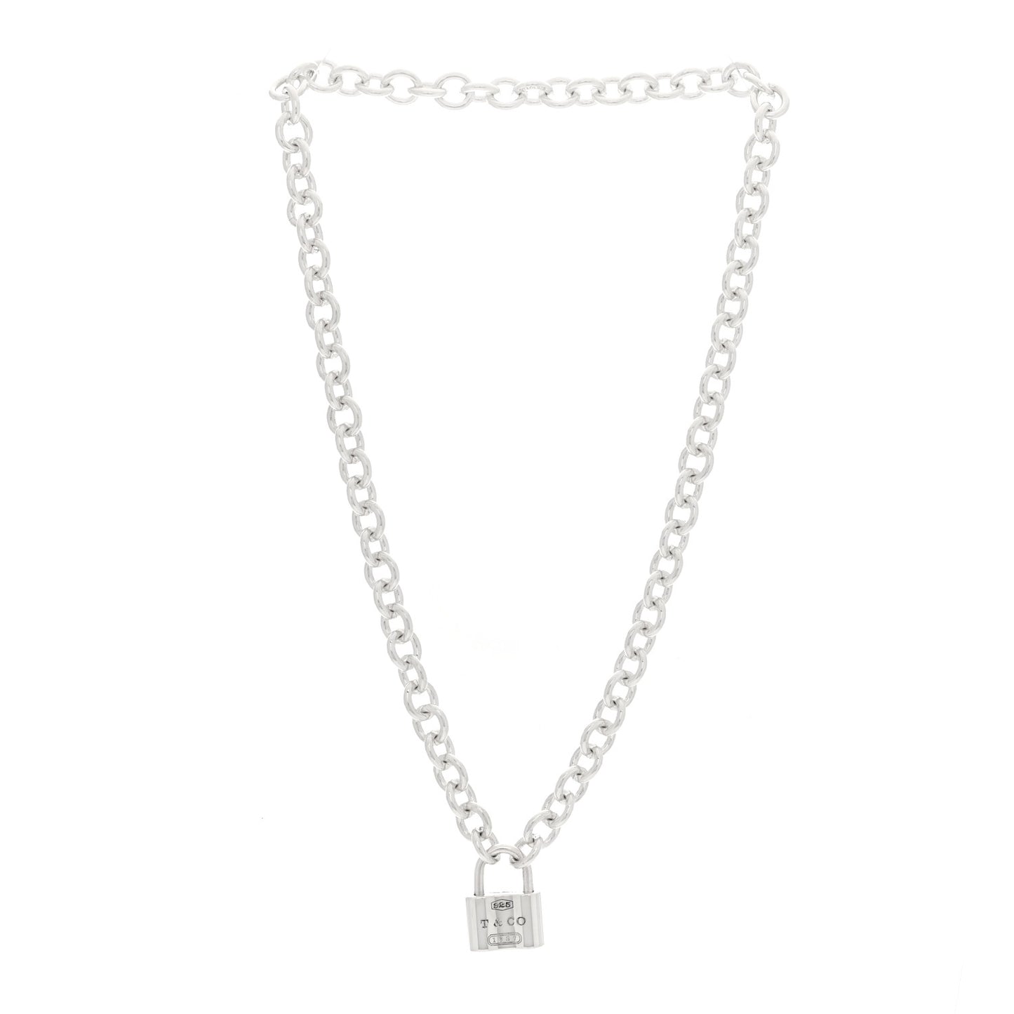 Sterling Silver 1837 Lock Charm Necklace
