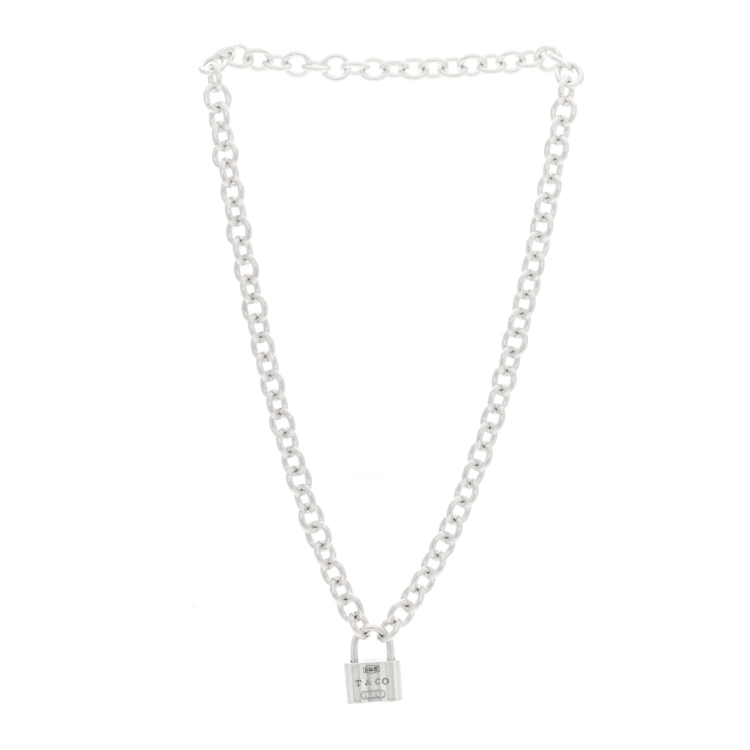 Tiffany Sterling Silver 1837 Lock Charm Necklace 3 of 5