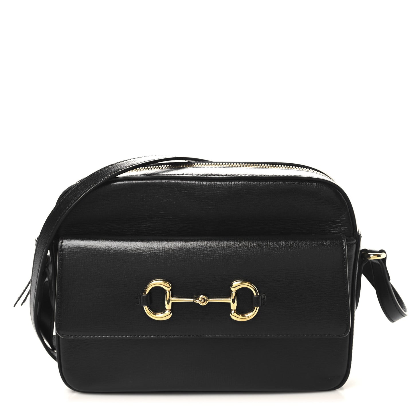 Textured Calfskin Small Horsebit 1955 Shoulder Bag Black