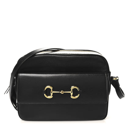 Gucci Textured Calfskin Small Horsebit 1955 Shoulder Bag Black 1 of 10