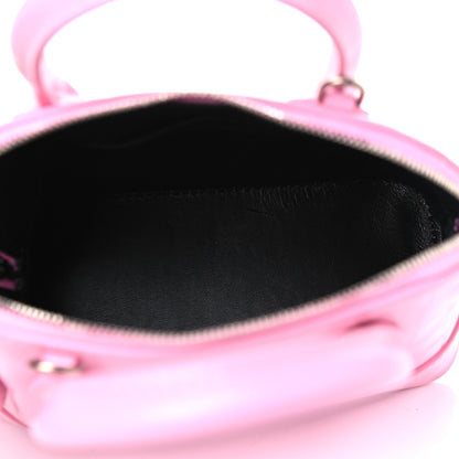 Balenciaga Semi Shiny Calfskin Rivet Crocodile Embossed XXS Ville Top Handle Bag Pink 5 of 5