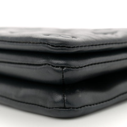 Louis Vuitton Lambskin Embossed Monogram Pochette Coussin Black 9 of 13