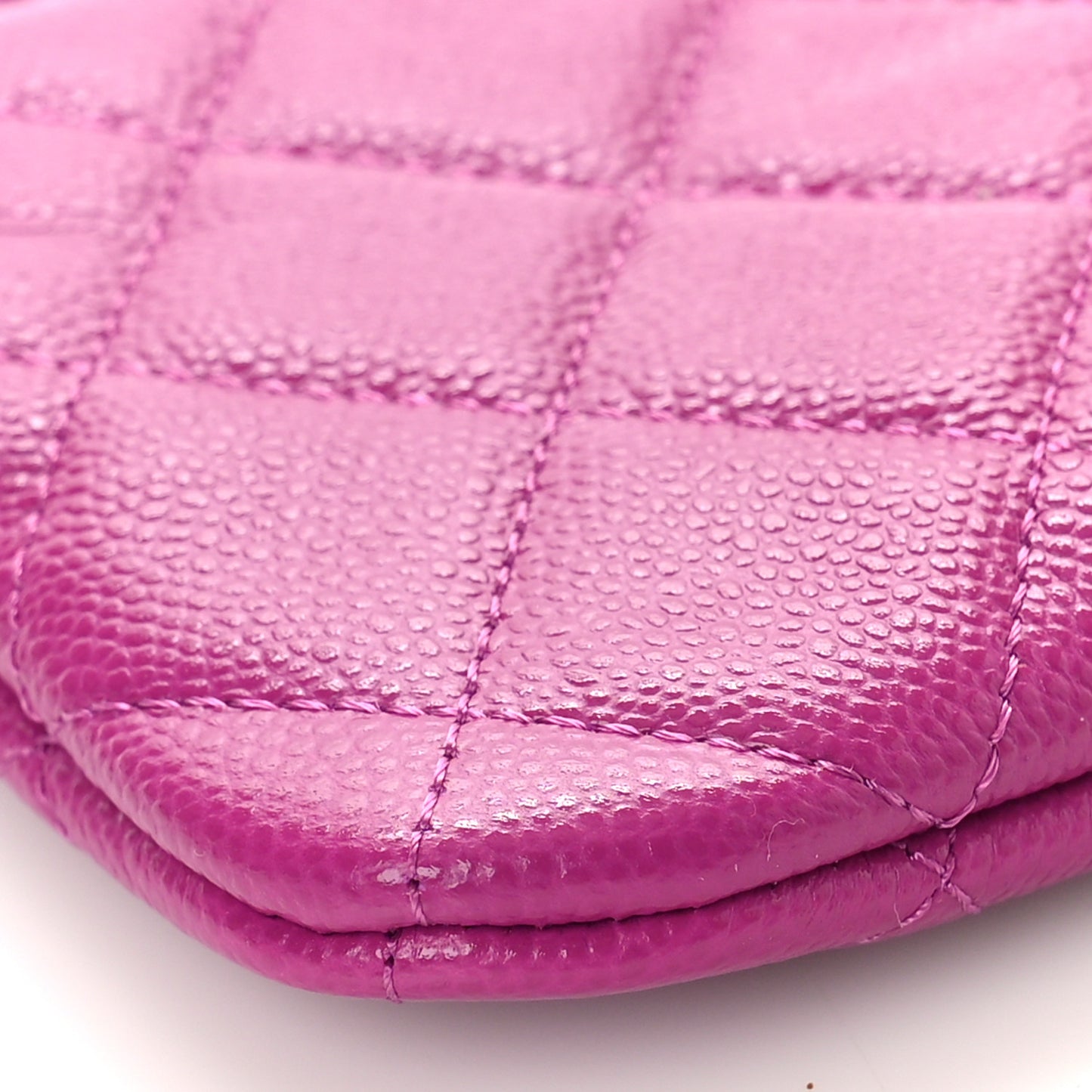 Caviar Quilted Small Cosmetic Case Purple