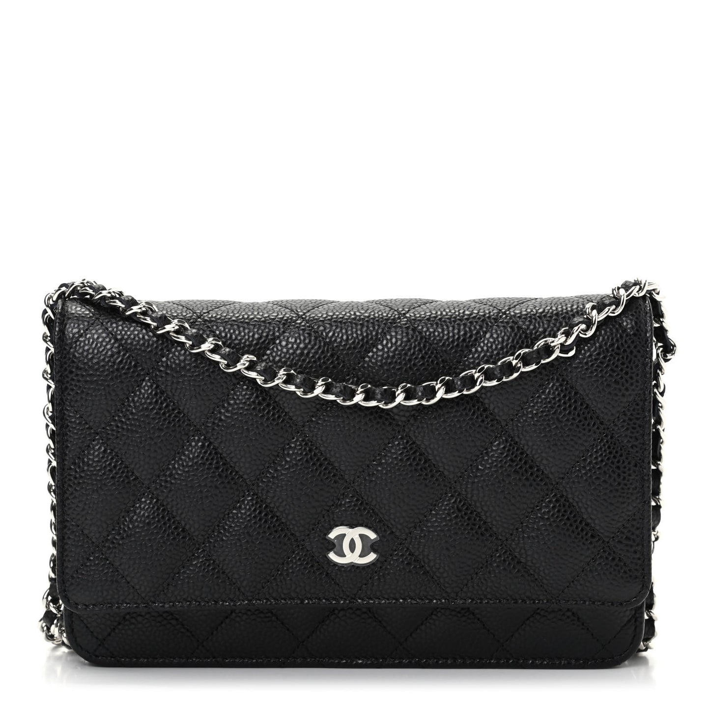 Caviar Quilted Wallet On Chain WOC Black
