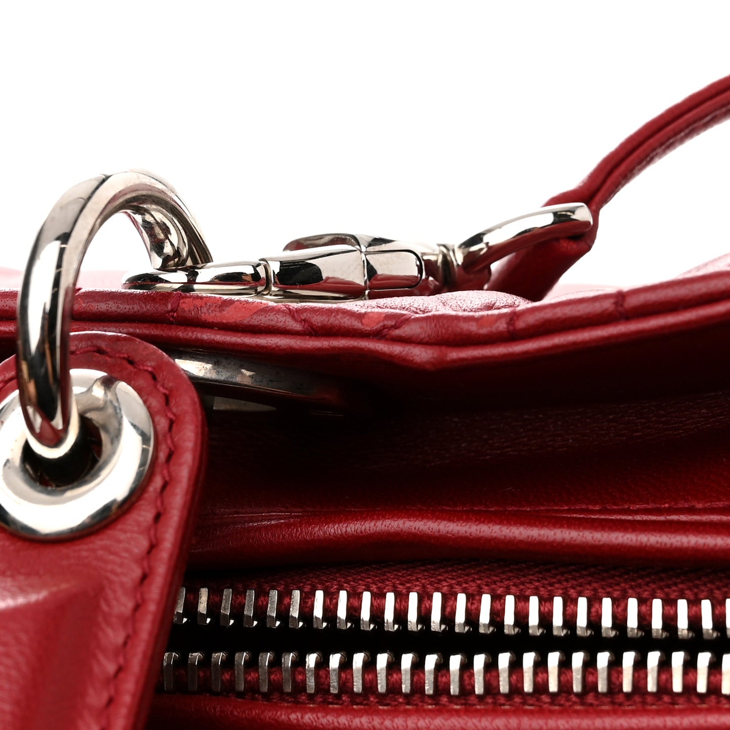 Lambskin Cannage Large Lady Dior Red