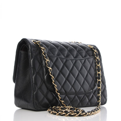 Chanel Lambskin Quilted Jumbo Double Flap Black 3 of 9
