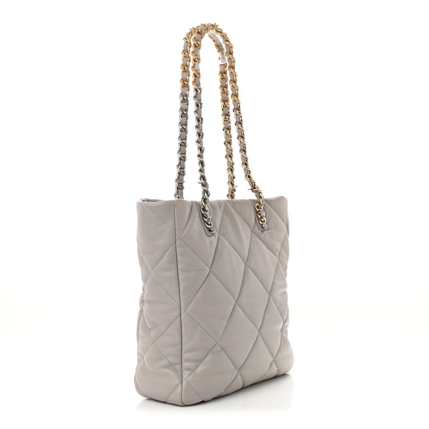 Chanel Lambskin Quilted Chanel 19 Shopping Bag Grey 3 of 11