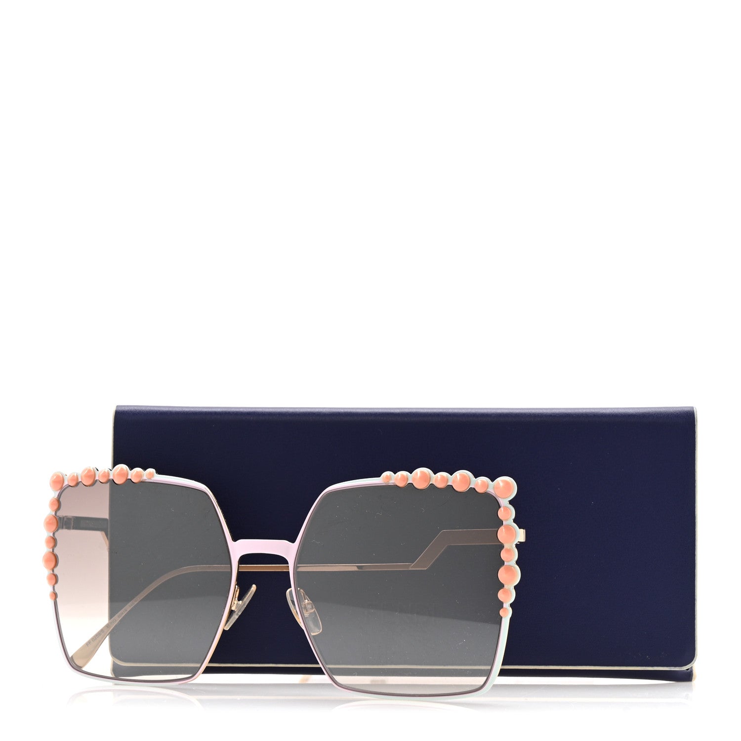Fendi Metal Dots Square Sunglasses FF 0259/S Gold 8 of 8