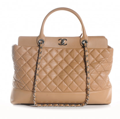 Chanel Aged Calfskin Quilted Be CC Tote Beige 1 of 7