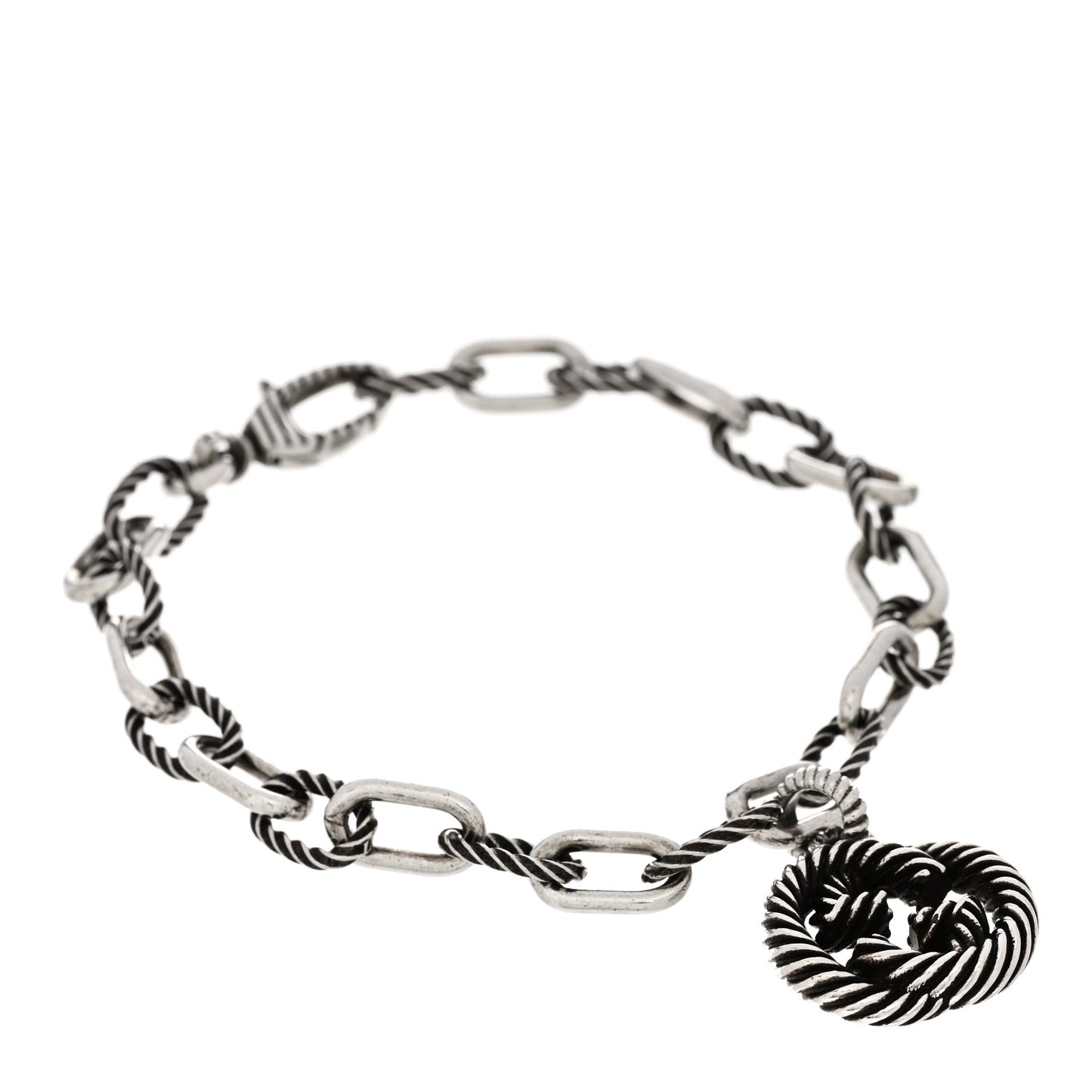 Sterling Silver Interlocking G Charm Bracelet