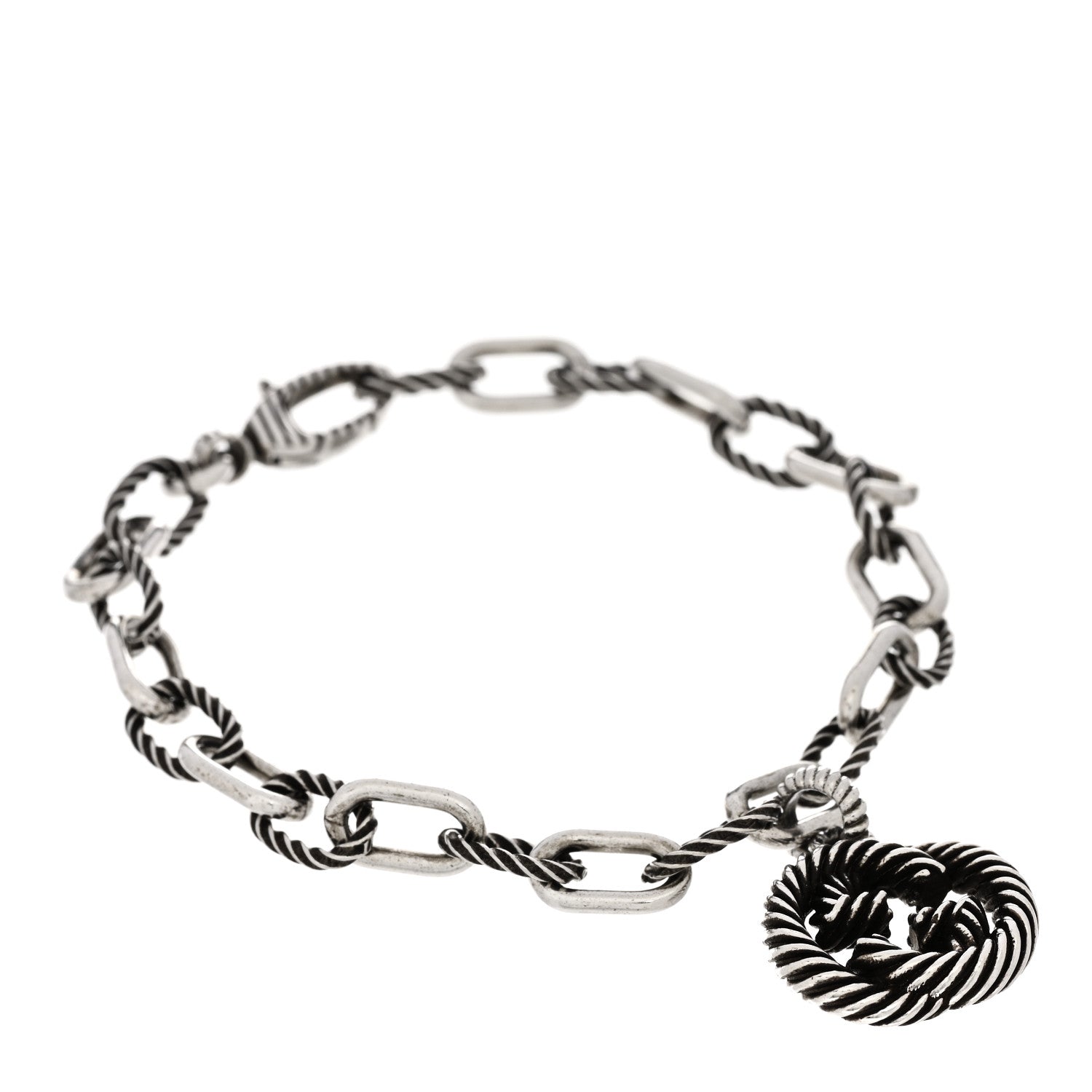 Gucci Sterling Silver Interlocking G Charm Bracelet 1 of 3
