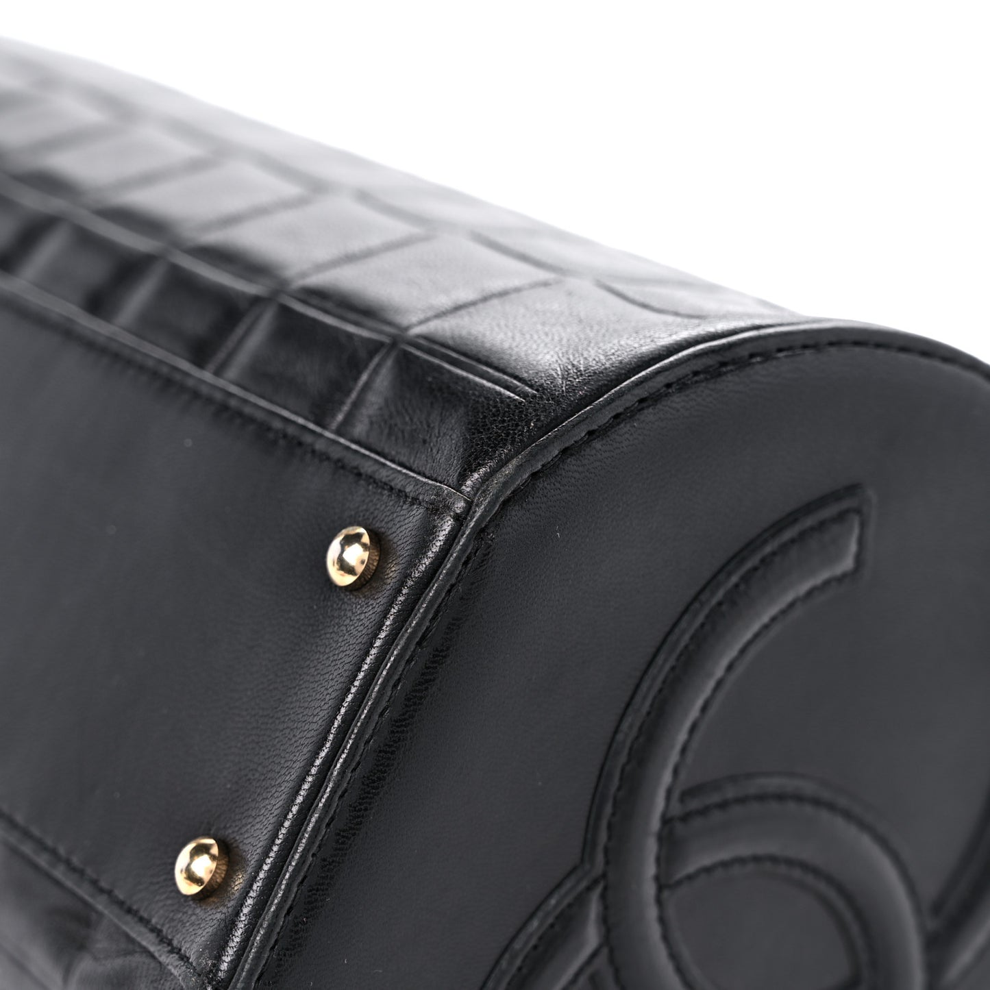 Lambskin Chocolate Bar Quilted Bag Black