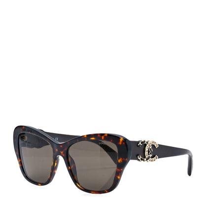 Chanel Acetate Lambskin CC Sunglasses 5457-Q-B Tortoise 1 of 8